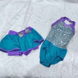 Little mermaid swimsuit with skorts, girls sz 6